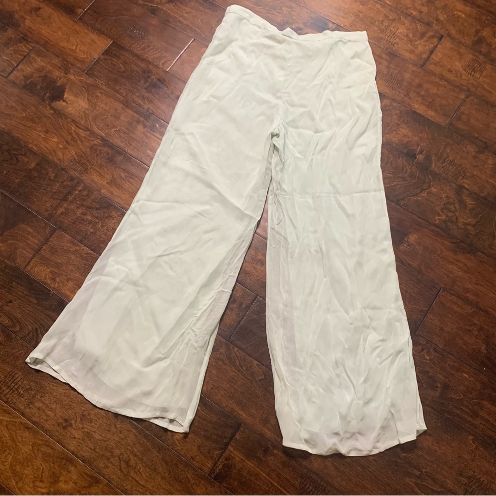 NWT {Age of Love-Nataya} Mint Green Flowy Earthy Bohemian Pants Size Large‎